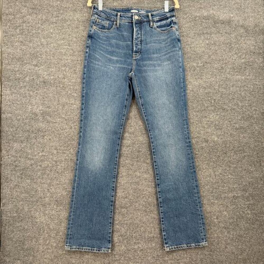 Old Navy Kicker Boot Cut High Rise Jeans Womens 4 Button Fly Medium Wash Stretch